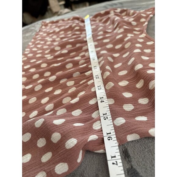 Abercrombie & Fitch Women's Polka Dot Cropped Cami Top Size S Brown and White - Picture 7 of 8